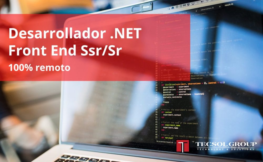 Desarrollador .NET Front End Ssr/Sr