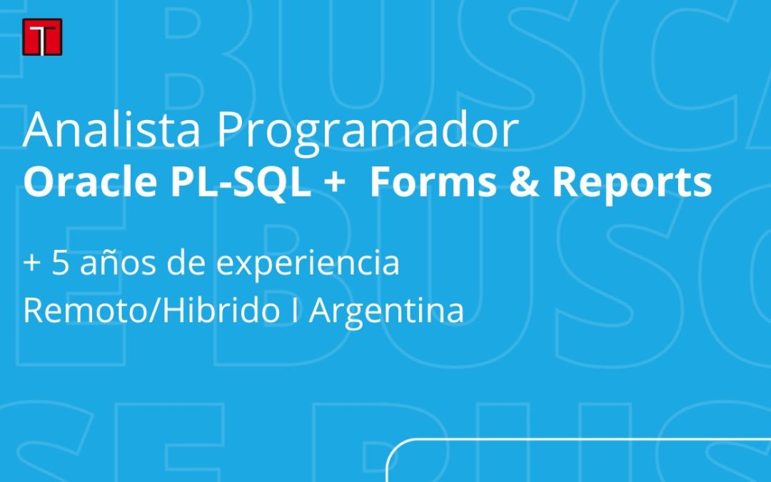 Analista Programador Oracle PL-SQL
