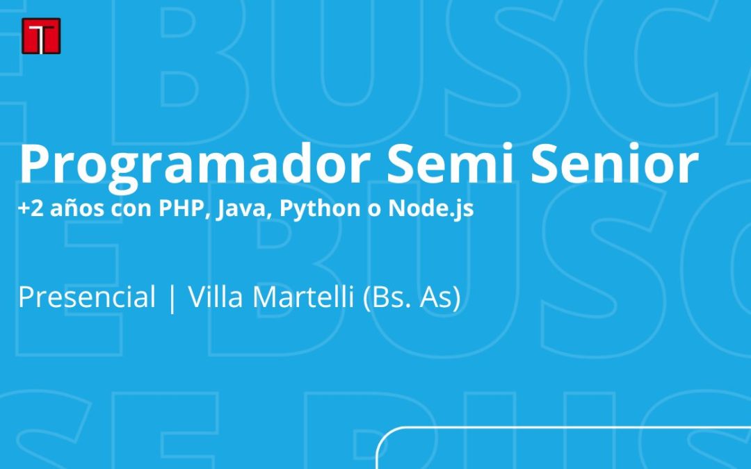 Programador SSr (PHP, Python, Java o NodeJS)